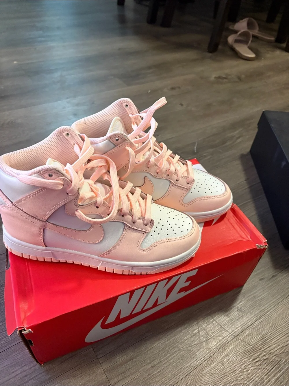 Nike Women’s High-Top Sneakers in Pink and White
